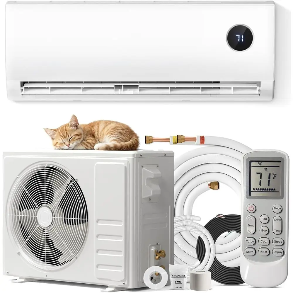 12000 Mini Split AC Heating System, DuctlMini Split Air Conditioner Inverter with Heat Pump, Quiet Operation, All-In-One Kit, 24
12000 Mini Split AC Heating System, DuctlMini Split Air Conditioner Inverter with Heat Pump, Quiet Operation, All-In-One Kit, 24