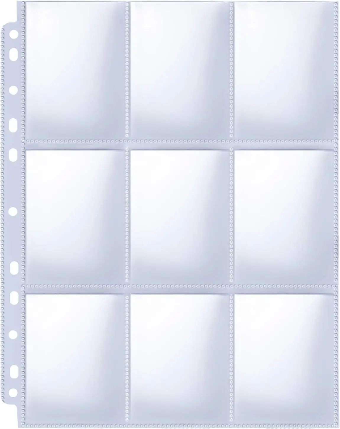100 Pack 9-Pocket Trading Card Sleeve Pages, Top Loading, Fit 3-Ring Binder, Clear & Waterproof
100 Pack 9-Pocket Trading Card Sleeve Pages, Top Loading, Fit 3-Ring Binder, Clear & Waterproof