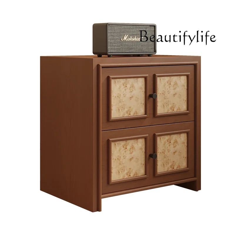 Medieval bedside table bedroom French retro storage pastoral solid wood bedside storage designer model
Medieval bedside table bedroom French retro storage pastoral solid wood bedside storage designer model