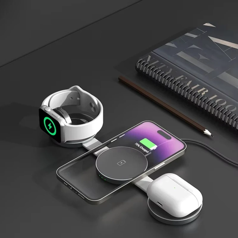 Mini Magnetic Wireless Charger with 3-in-1 Foldable for Magsafe Wireless Charging for Business Trips and Travel Phone Stand
Mini Magnetic Wireless Charger with 3-in-1 Foldable for Magsafe Wireless Charging for Business Trips and Travel Phone Stand