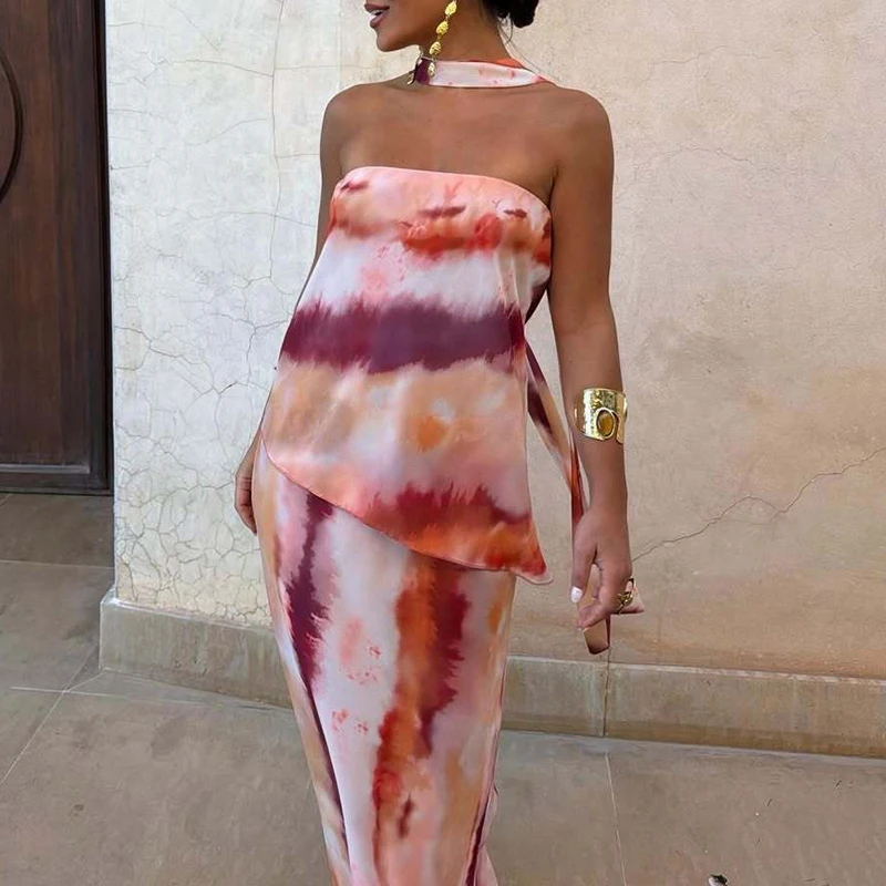 Elegant Strapless High Waisted Dress Fashion Tie Dye Expos Backless Club Party Dress Temperament Straight Tube Sleeveless Dress
Elegant Strapless High Waisted Dress Fashion Tie Dye Expos Backless Club Party Dress Temperament Straight Tube Sleeveless Dress
