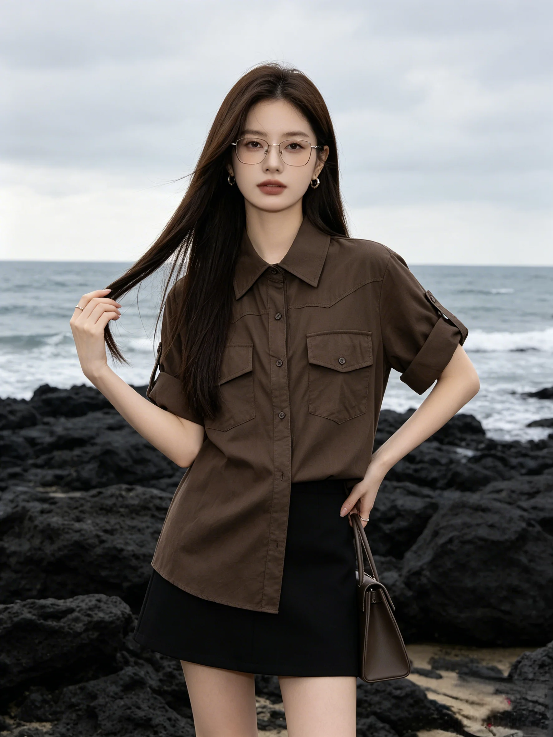 Summer New Style Collar Short Sleeve Loose Fit Skin-friendly Shirt Korean Style Breathable Casual Women's Top
Summer New Style Collar Short Sleeve Loose Fit Skin-friendly Shirt Korean Style Breathable Casual Women's Top