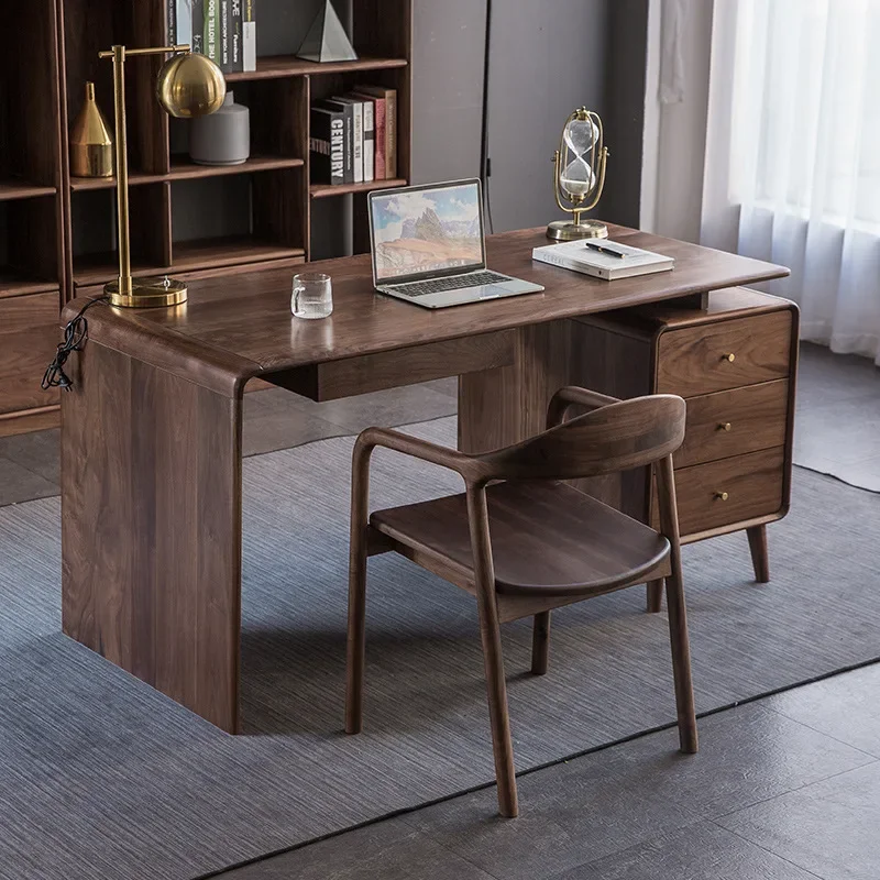 North American black walnut Nordic style computer light luxury home writing desk study full solid wood
North American black walnut Nordic style computer light luxury home writing desk study full solid wood