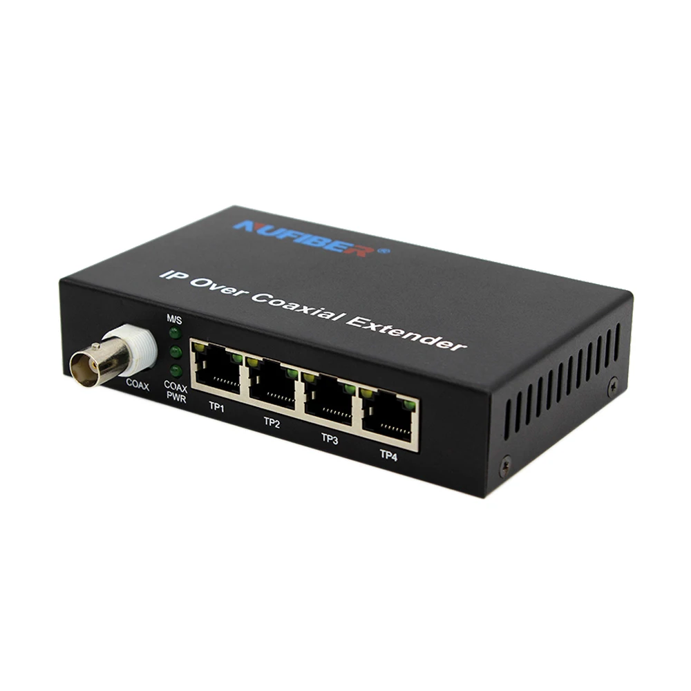 10/100 Ethernet over Coaxial (EOC) Extender with 4 LAN and 1 BNC 2KM IP Range Fiber Optic Media Converter
10/100 Ethernet over Coaxial (EOC) Extender with 4 LAN and 1 BNC 2KM IP Range Fiber Optic Media Converter