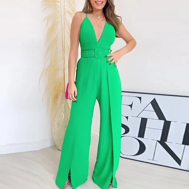 Women's 2024 Summer New Product Strap V-neck High Waist Split Bottom Wide Leg Pants Women's jumpsuit
Women's 2024 Summer New Product Strap V-neck High Waist Split Bottom Wide Leg Pants Women's jumpsuit