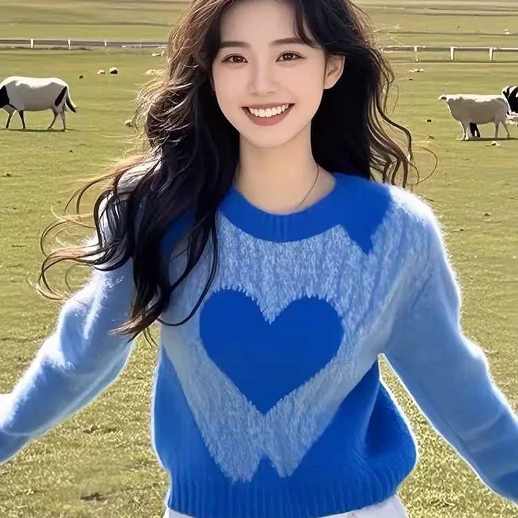 Женский вязаный свитер с сердечками, топ Lazy Sle, шерстяной 00% осенне-зимний модный повседневный женский качественный свитер премиум-класса
Женский вязаный свитер с сердечками, топ Lazy Sle, шерстяной 00% осенне-зимний модный повседневный женский качественный свитер премиум-класса