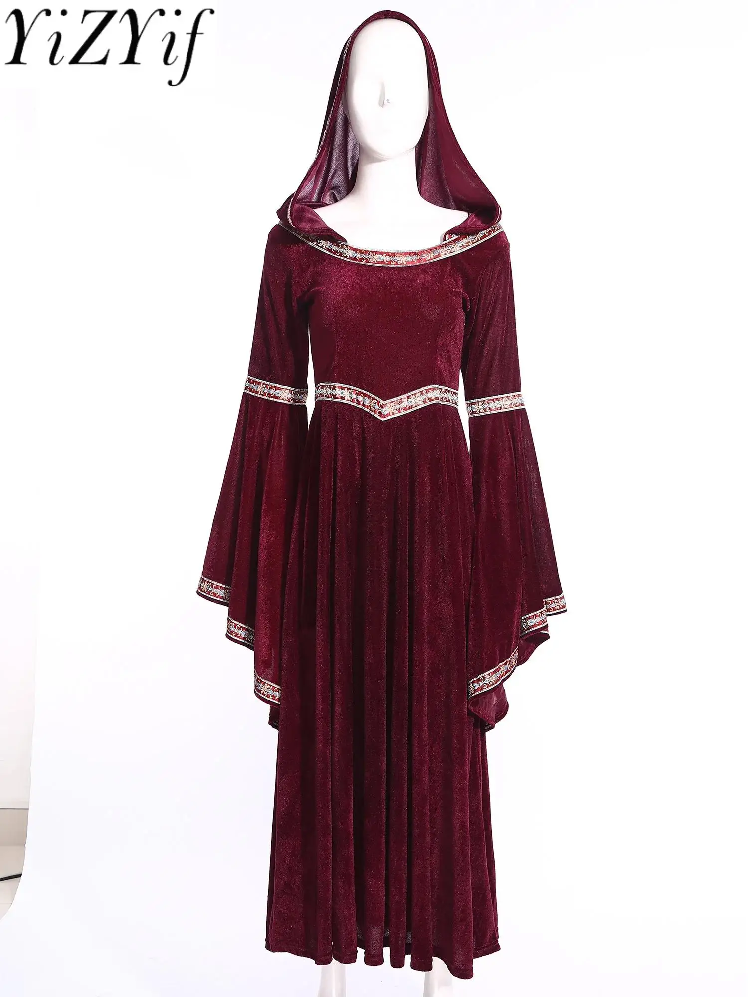 Women Halloween Carnival Devil Witch Cosplay Hooded Dress Velvet Vintage Renaissance Princess Maxi Dress for Raves Party Uniform
Women Halloween Carnival Devil Witch Cosplay Hooded Dress Velvet Vintage Renaissance Princess Maxi Dress for Raves Party Uniform