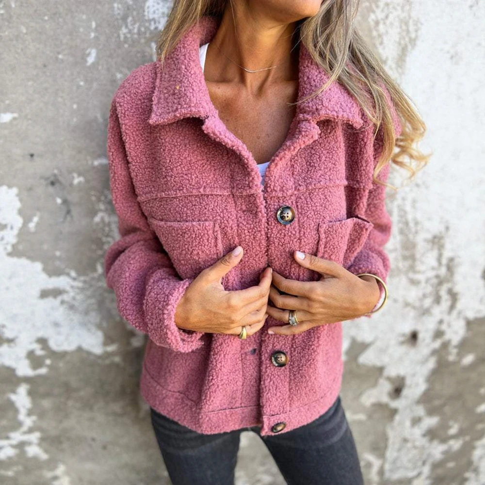 Women's Long Sleeve Lapel Coat Autumn Winter Fashion Comfortable Single Breasted Button Front Pockets Casual Coats Plain Fluff
Women's Long Sleeve Lapel Coat Autumn Winter Fashion Comfortable Single Breasted Button Front Pockets Casual Coats Plain Fluff