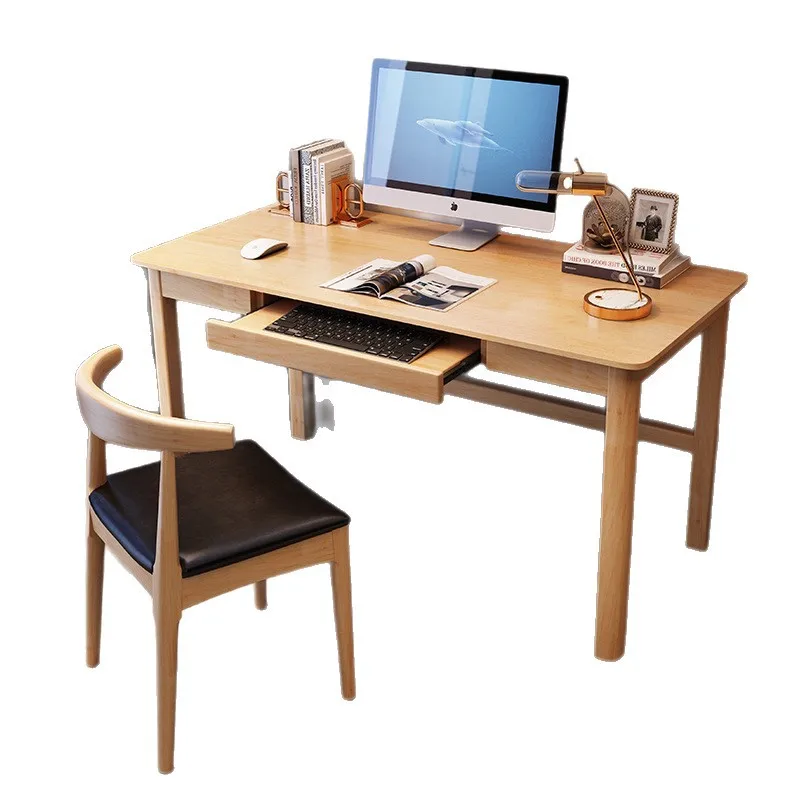 Solid wood household computer desk with keyboard holder small apartment study simple modern adult writing desk
Solid wood household computer desk with keyboard holder small apartment study simple modern adult writing desk