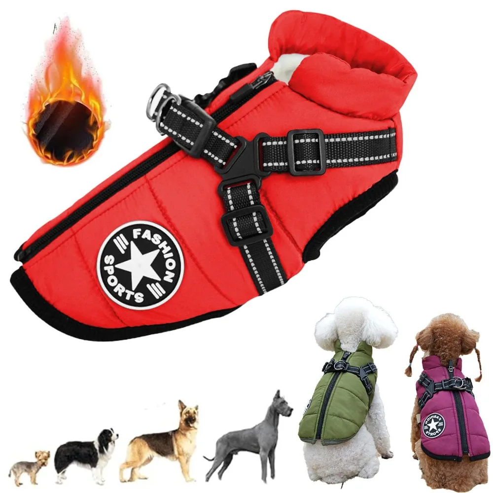 Winter Warm Pet Dog Jacket with Harness Waterproof Dog Coat Vest for Small Medium Chihuahua French Bulldog Outdoor Dog Clothes
Winter Warm Pet Dog Jacket with Harness Waterproof Dog Coat Vest for Small Medium Chihuahua French Bulldog Outdoor Dog Clothes