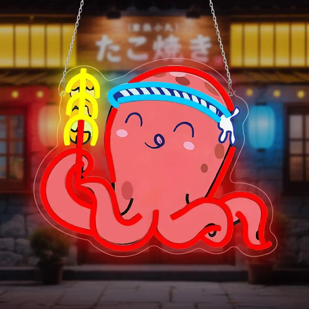 Takoyaki Octopus Neon Sign Dimmable LED Light for Food Shop Kitchen Living Room Restaurant Aesthetic Wall Decor Signboard Light
Takoyaki Octopus Neon Sign Dimmable LED Light for Food Shop Kitchen Living Room Restaurant Aesthetic Wall Decor Signboard Light