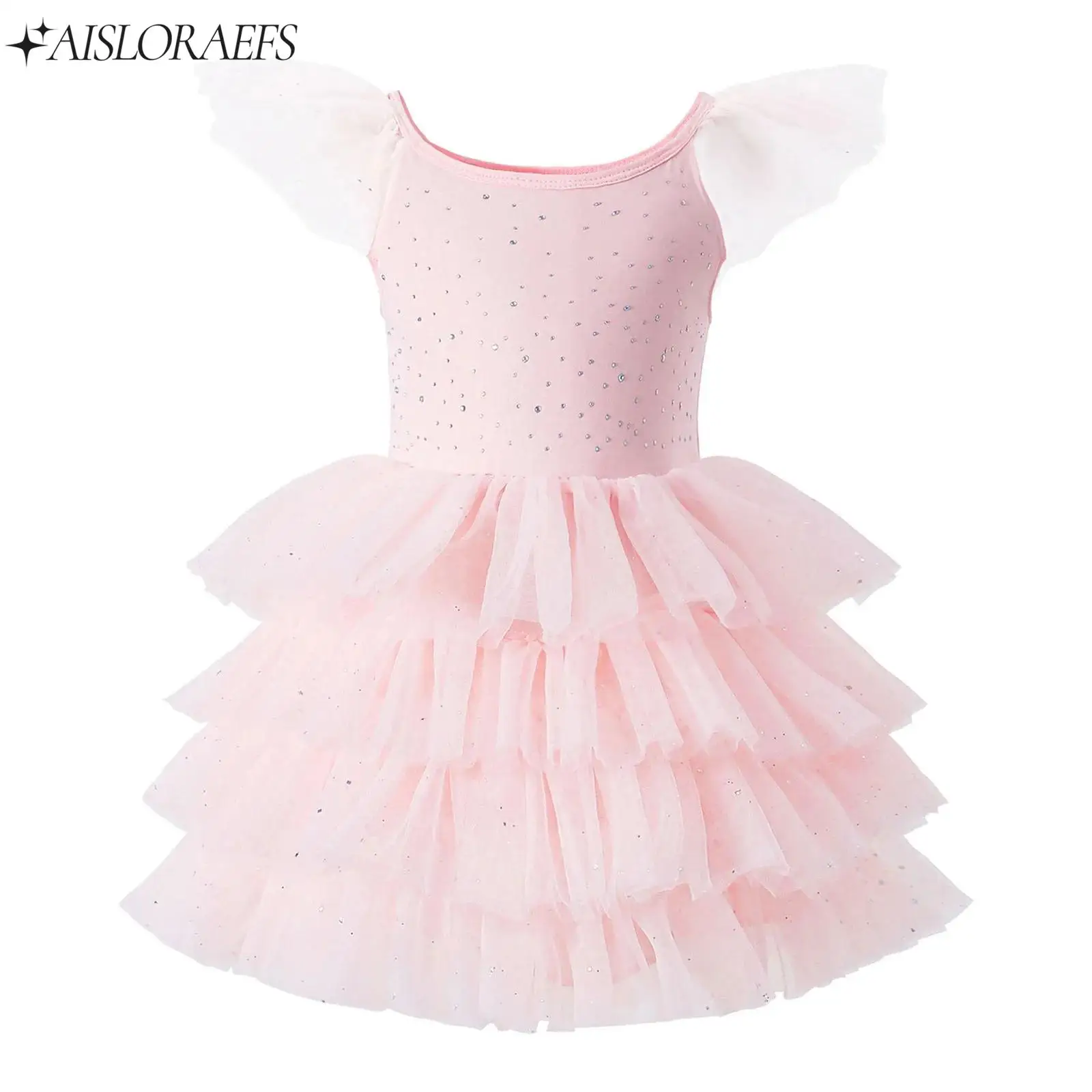 Kids Girls Ballerina Gymnastics Dress Ruffled Sleeves Tulle Tutu Rhinestone Bodice for Ballet Birthday Party Stage Performance
Kids Girls Ballerina Gymnastics Dress Ruffled Sleeves Tulle Tutu Rhinestone Bodice for Ballet Birthday Party Stage Performance