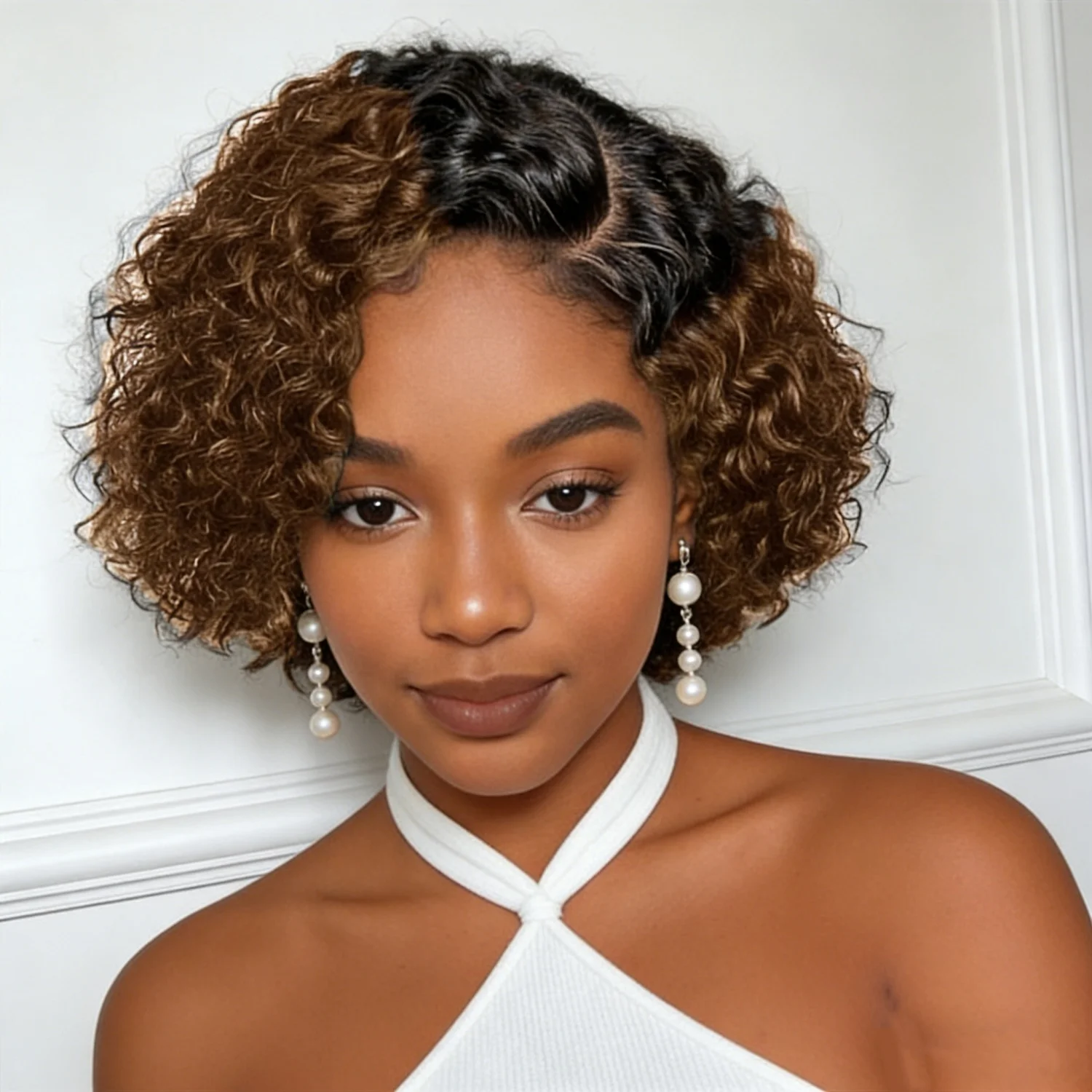 Short Curly Human Hair Wigs Water Wave Lace Frontal Wig
Short Curly Human Hair Wigs Water Wave Lace Frontal Wig