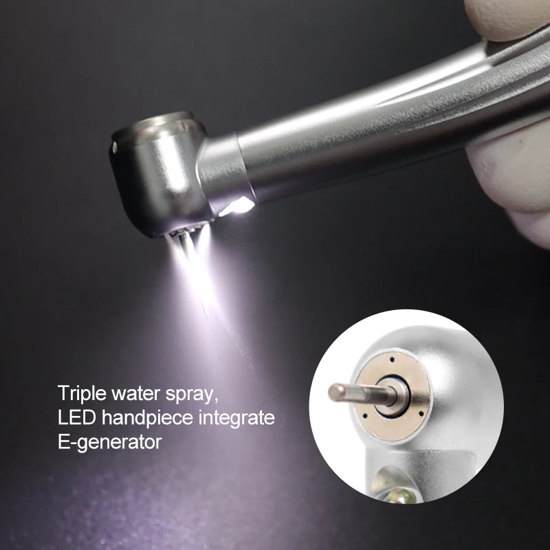 Светодиодный стоматологический высокоскоростной наконечник, тройное вращение распыления воды, стандартная головка, кнопка, стоматологическое оборудование, инструменты
Светодиодный стоматологический высокоскоростной наконечник, тройное вращение распыления воды, стандартная головка, кнопка, стоматологическое оборудование, инструменты