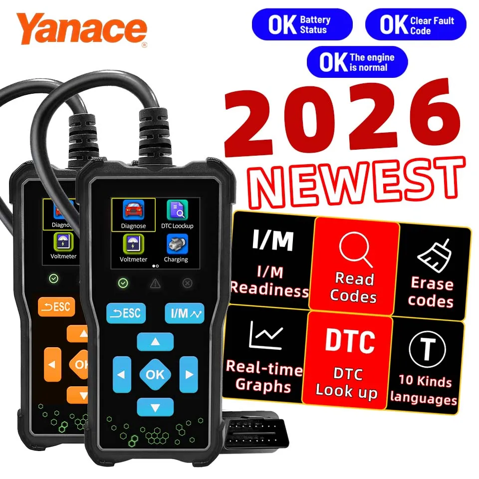 Car OBD2 Scanner Diagnosis Tool Fault Scanner Code Reader Engine Fault Code 1.8" HD TFT Color Screen OBD InspectionTool
Car OBD2 Scanner Diagnosis Tool Fault Scanner Code Reader Engine Fault Code 1.8" HD TFT Color Screen OBD InspectionTool 