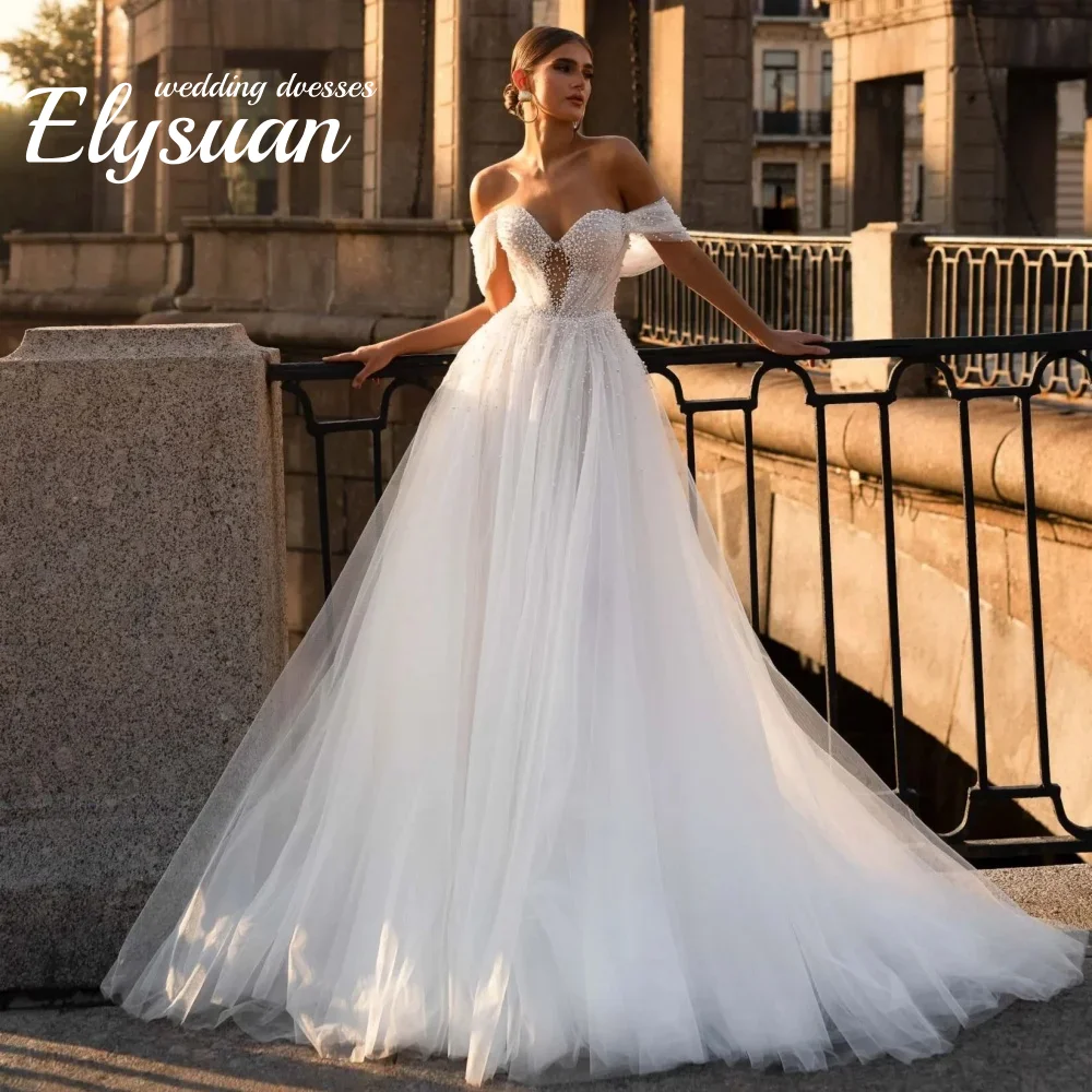 Customized Wedding Dresses Boho Elegant A Line Bridal Gowns Sweetheart Pearls Bride Robe Off Shoulder vestidos de novia
Customized Wedding Dresses Boho Elegant A Line Bridal Gowns Sweetheart Pearls Bride Robe Off Shoulder vestidos de novia