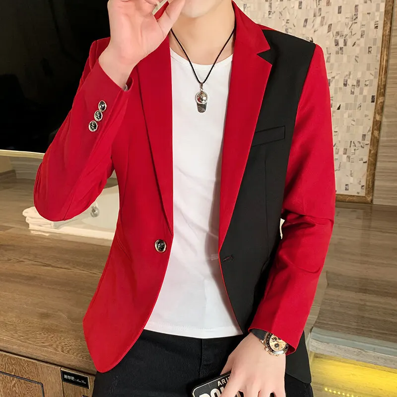 KIDWHXR Blazer Men Korean Contrast Color Male Outerwear Slim Single-breasted Long Sleeve Business Casual Man Suit Jacket
KIDWHXR Blazer Men Korean Contrast Color Male Outerwear Slim Single-breasted Long Sleeve Business Casual Man Suit Jacket