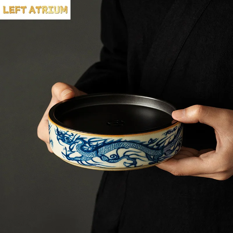 Ru Kiln Blue and White Dragon Pattern Ceramic Pot Bearing Water Storage Kettle Mat Tea Mat Sand Teapot Base Tea Table Tray
Ru Kiln Blue and White Dragon Pattern Ceramic Pot Bearing Water Storage Kettle Mat Tea Mat Sand Teapot Base Tea Table Tray