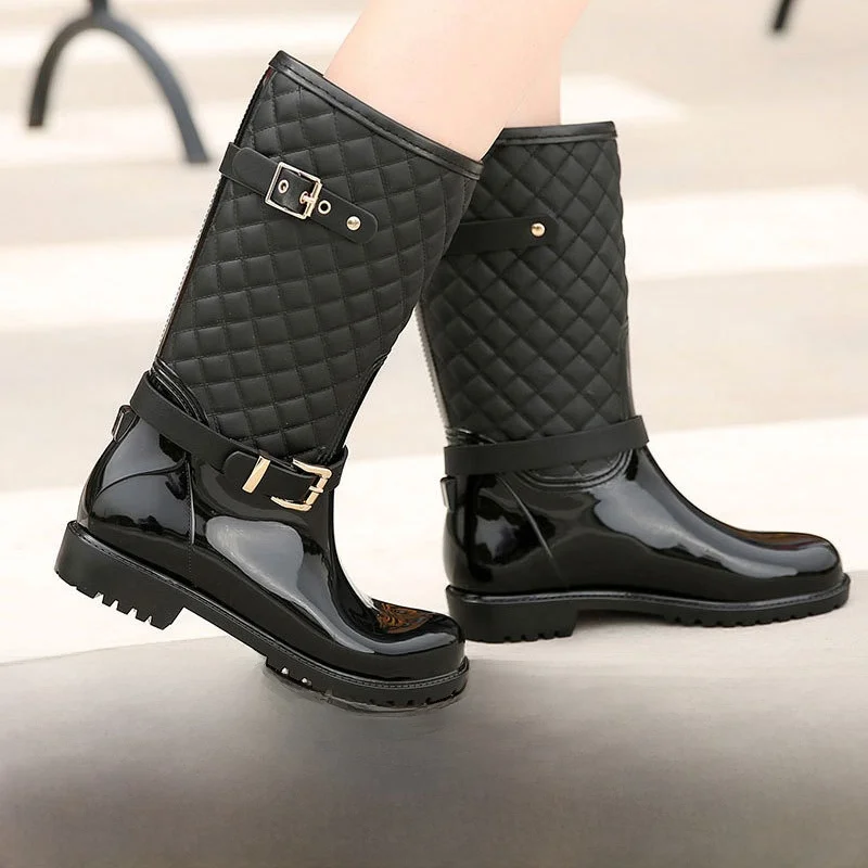 Fashionable Diamond Grid Mid-Calf Rain Boots Women's Waterproof Warm Decoration Accessories Direct Sale Yangjing Brand
Fashionable Diamond Grid Mid-Calf Rain Boots Women's Waterproof Warm Decoration Accessories Direct Sale Yangjing Brand