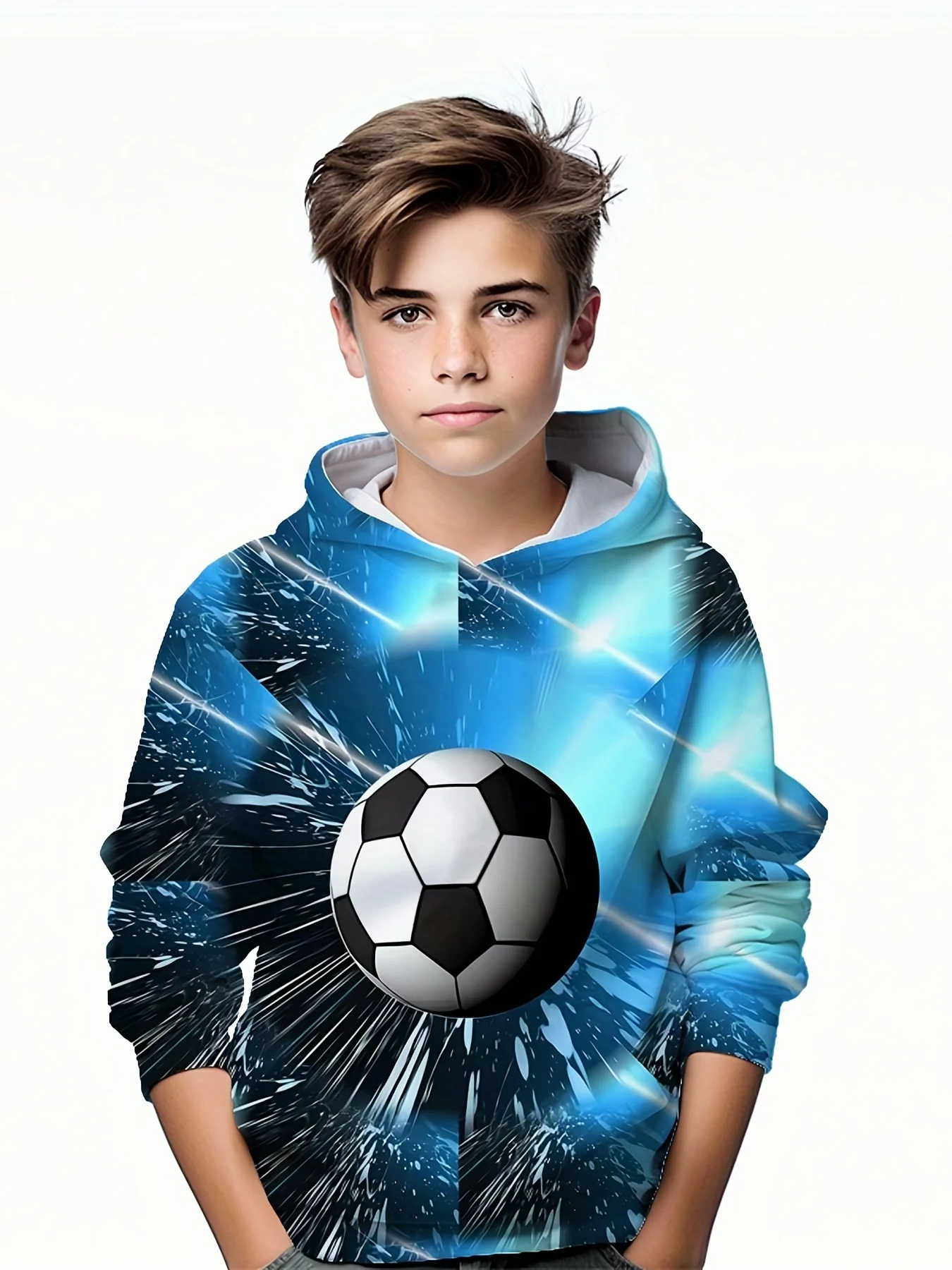 Fashion Football 3D Print Boys Casual Pullover Hooded Long Sleeve Sweatshirt For Spring Fall Kids Hoodie Tops Outdoor
Fashion Football 3D Print Boys Casual Pullover Hooded Long Sleeve Sweatshirt For Spring Fall Kids Hoodie Tops Outdoor