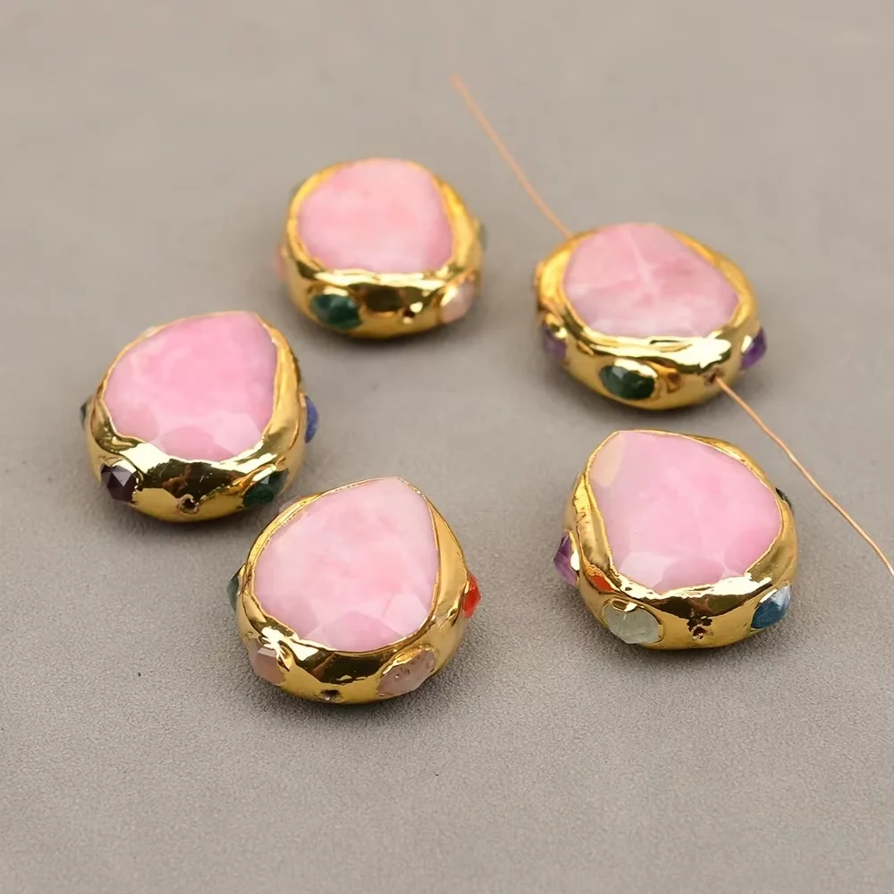 5 Pcs 30mm Natural Red Rhodochrosite Stone Paved Mix Quartzs Gold Edge Plated Loose Beads Jewelry DIY
5 Pcs 30mm Natural Red Rhodochrosite Stone Paved Mix Quartzs Gold Edge Plated Loose Beads Jewelry DIY
