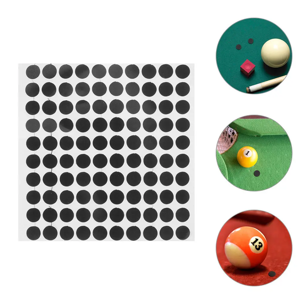 3 Sheets Pool Table Marker Dots Black Spots Round Shape Not Easy to Break Or Fall Off Self Adhesive Woven Cloth for Billiard
3 Sheets Pool Table Marker Dots Black Spots Round Shape Not Easy to Break Or Fall Off Self Adhesive Woven Cloth for Billiard