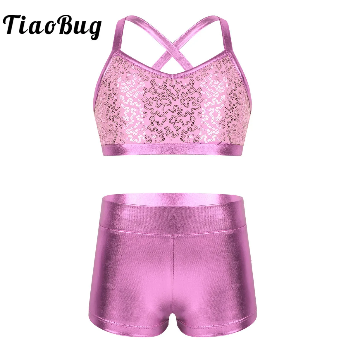 Kids Girls Sequins Dance Costumes Set Ballet Dance Gymnastics Leotard Cami Crop Top with Shorts Outfit Performance Clothes
Kids Girls Sequins Dance Costumes Set Ballet Dance Gymnastics Leotard Cami Crop Top with Shorts Outfit Performance Clothes