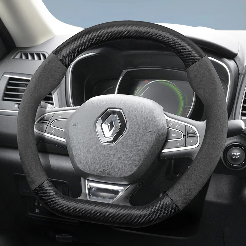 Suitable for Renault Suede Matte Carbon Fiber Texture Steering Wheel Cover Suitable for Megane 3 2 4 Clio4 5 Captur Trafic Scenic2 Austral Kangoo Arkana Kadjar Master Fluence Zoe Twingo Duster
Suitable for Renault Suede Matte Carbon Fiber Texture Steering Wheel Cover Suitable for Megane 3 2 4 Clio4 5 Captur Trafic Scenic2 Austral Kangoo Arkana Kadjar Master Fluence Zoe Twingo Duster