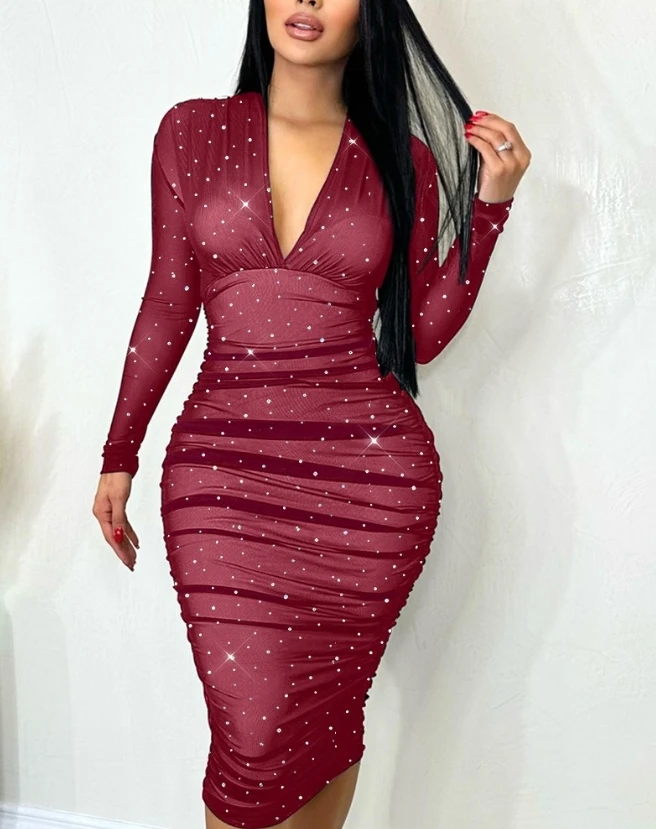Women's Sexy Dress 2024 Autumn Latest Casual Plunge Sequin Sheer Mesh Long Sleeve Party Bodycon Midi Dress Skinny Long Skirt
Women's Sexy Dress 2024 Autumn Latest Casual Plunge Sequin Sheer Mesh Long Sleeve Party Bodycon Midi Dress Skinny Long Skirt