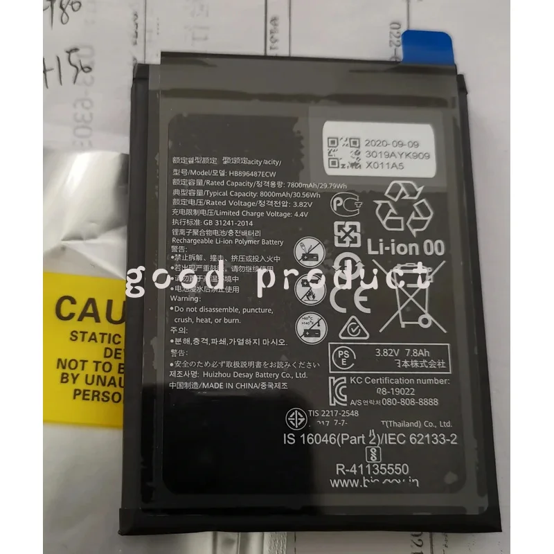 Origal New 3.82V/8000mAh HB896487ECW Battery For 5G Accompanying WiFi Pro High Configuration E6878-370 Battery
Origal New 3.82V/8000mAh HB896487ECW Battery For 5G Accompanying WiFi Pro High Configuration E6878-370 Battery