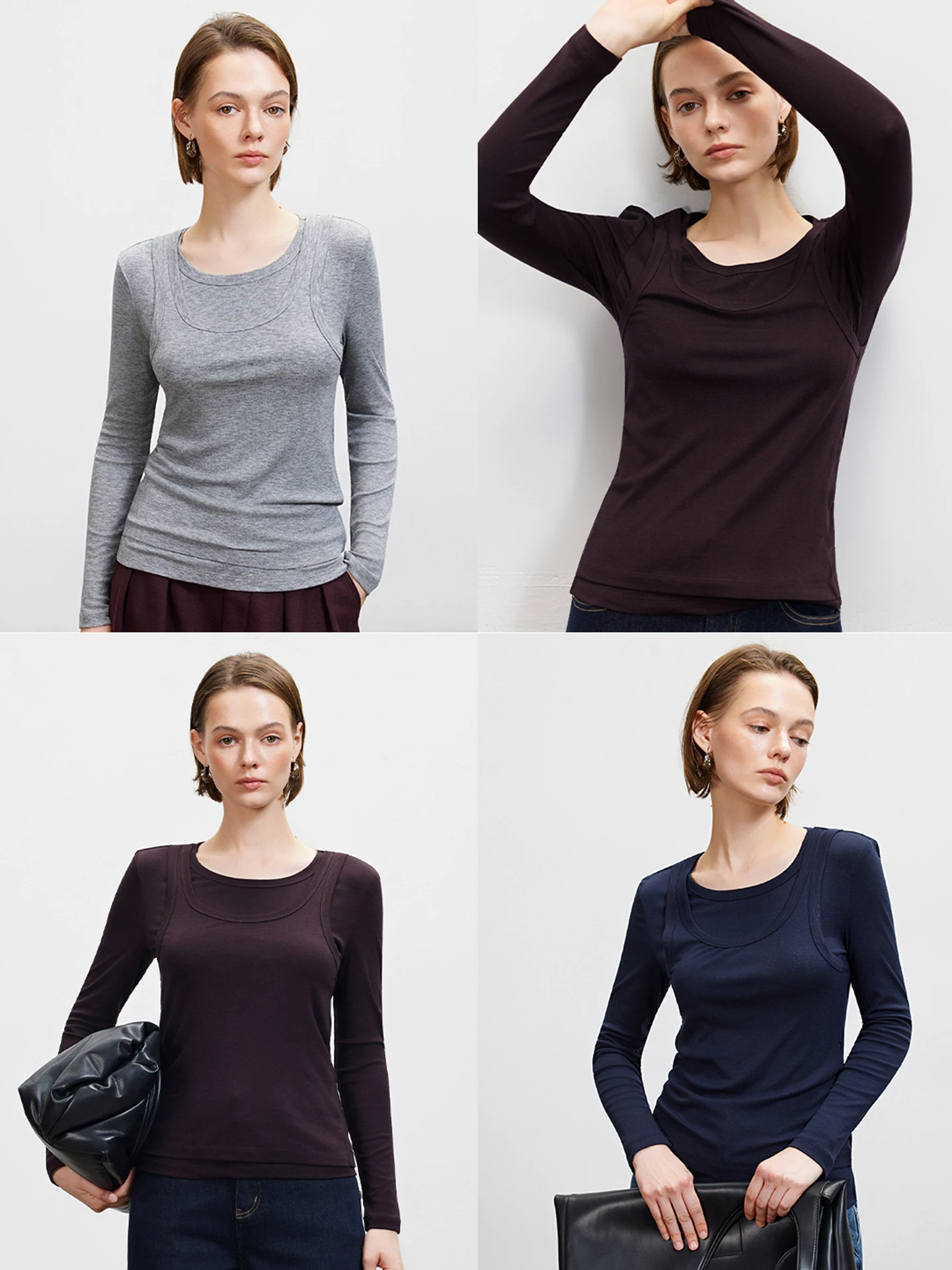 LUR Women's Knitted round Neck T-Shirt True Two-Piece Long Sleeve Slim Fit Base Shirt Casual Style Comfortable Breathable
LUR Women's Knitted round Neck T-Shirt True Two-Piece Long Sleeve Slim Fit Base Shirt Casual Style Comfortable Breathable