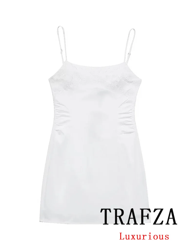 TRAFZA Vintage Sexy Chic Women Dress White Solid Cami White Vestidos New Fashion 2024 Summer Holiday Mini Pleated Party Dress
TRAFZA Vintage Sexy Chic Women Dress White Solid Cami White Vestidos New Fashion 2024 Summer Holiday Mini Pleated Party Dress