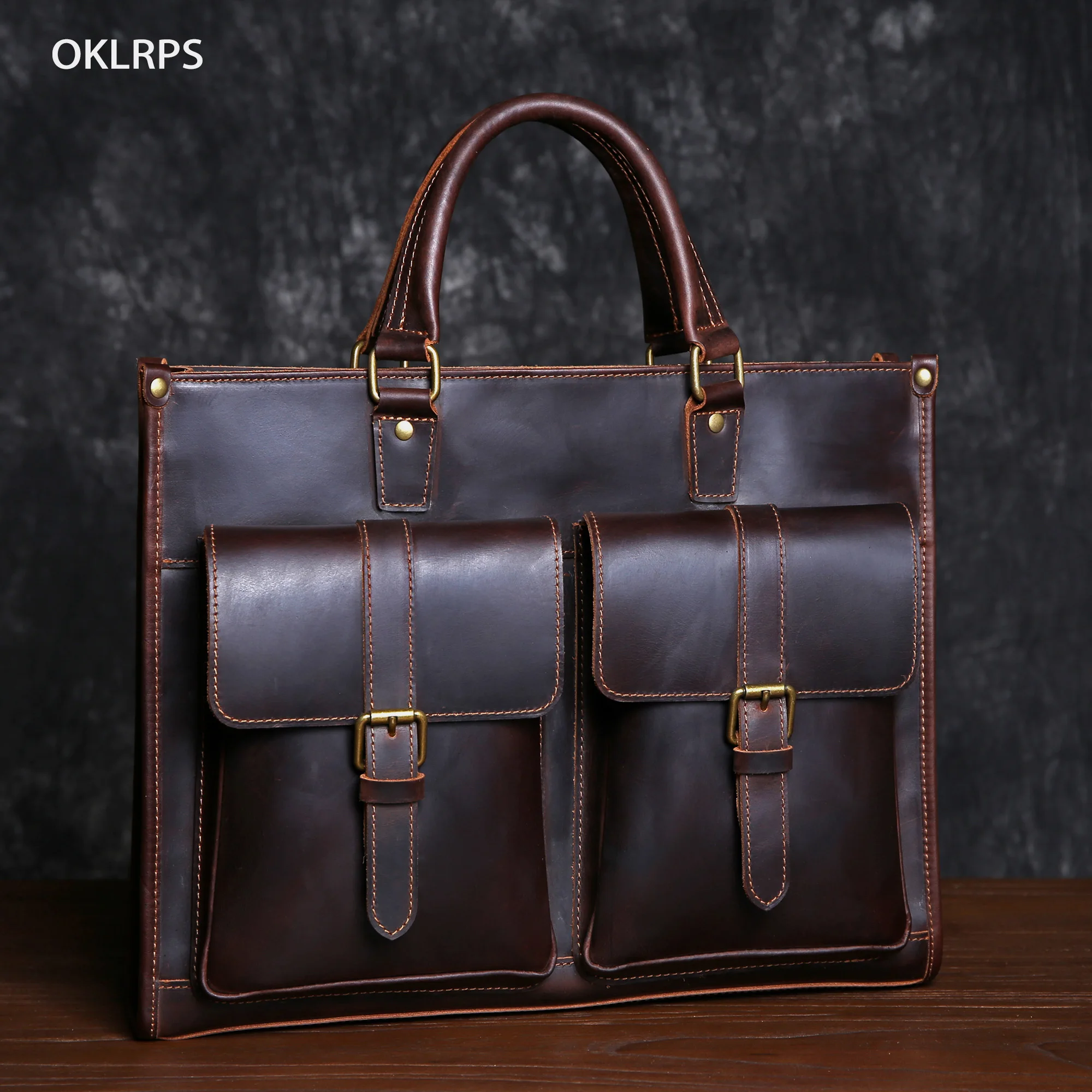 Retro Mad Horse Leather Men's Tote Top Layer Cowhide Briefcase Leather 15 "Computer Bag Single Shoulder Crossbody Bag
Retro Mad Horse Leather Men's Tote Top Layer Cowhide Briefcase Leather 15 "Computer Bag Single Shoulder Crossbody Bag