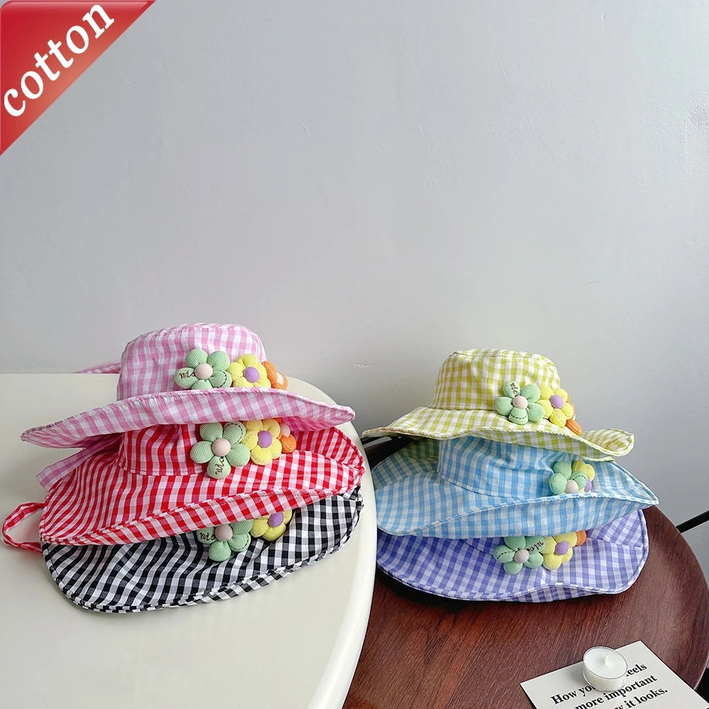 Children's Hats Bucket Hats Plaid 3D Flowers Cute Kawaii Sun Hat Sweet Verstaile Fashionable Bucket Hats Big Brim Sun Protection
Children's Hats Bucket Hats Plaid 3D Flowers Cute Kawaii Sun Hat Sweet Verstaile Fashionable Bucket Hats Big Brim Sun Protection