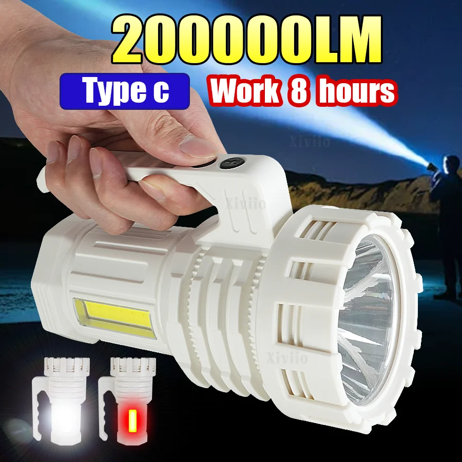 2026 НОВЫЙ светодиодный ручной фонарик с сильным светом 200000LM Мощный прожектор для дальнего выстрела Перезаряжаемый фонарь для кемпинга с лампой COB
2026 НОВЫЙ светодиодный ручной фонарик с сильным светом 200000LM Мощный прожектор для дальнего выстрела Перезаряжаемый фонарь для кемпинга с лампой COB