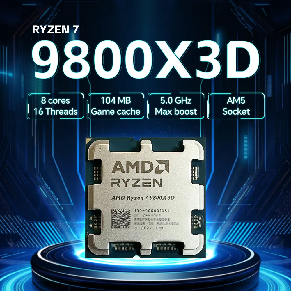 Процессор AMD Ryzen 7 9800X3D, 4,7 ГГц, 120 Вт, L3 = 96M, 8-ядерный, 16-поточный, НОВЫЙ, разъем AM5 4NM DDR5 R7 9800X3D, но без вентилятора
Процессор AMD Ryzen 7 9800X3D, 4,7 ГГц, 120 Вт, L3 = 96M, 8-ядерный, 16-поточный, НОВЫЙ, разъем AM5 4NM DDR5 R7 9800X3D, но без вентилятора