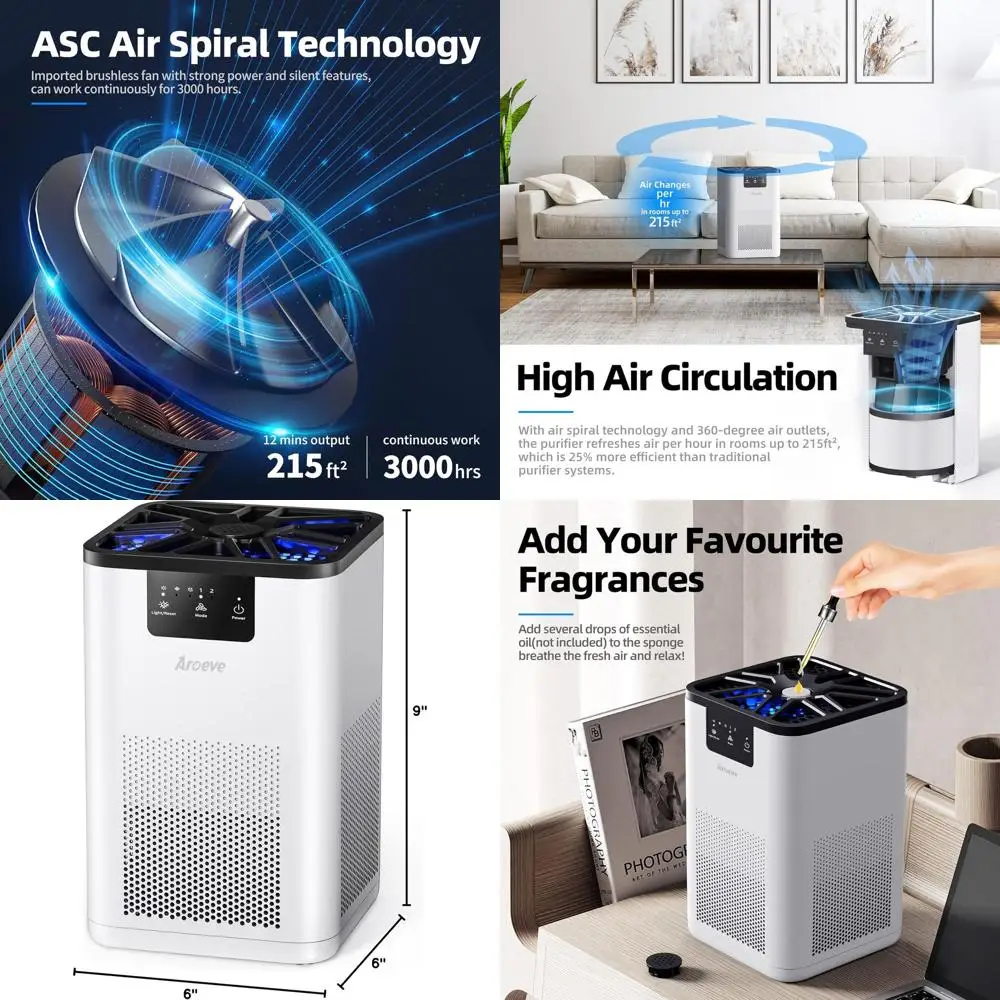 Ультратихий ароматерапевтический очиститель воздуха для спален, офисов и гостиных — идеально подходит для устранения запахов домашних животных, дыма, пыльцы и других неприятных ароматов.
Ультратихий ароматерапевтический очиститель воздуха для спален, офисов и гостиных — идеально подходит для устранения запахов домашних животных, дыма, пыльцы и других неприятных ароматов.