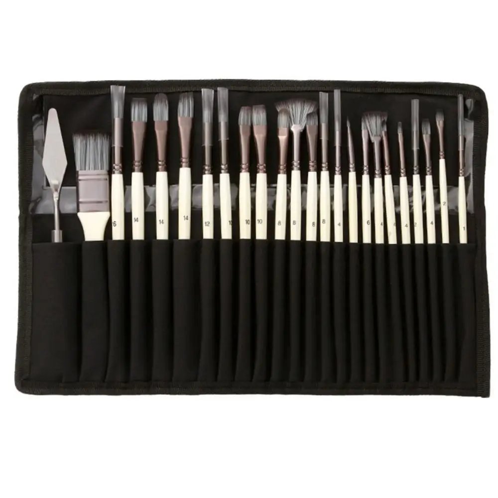24pcs/set Wooden Handles Acrylic Paint Brushes Set Colorful with Cloth Roll Case Oil Painting Brush Durable Scrubbing Scraper
24pcs/set Wooden Handles Acrylic Paint Brushes Set Colorful with Cloth Roll Case Oil Painting Brush Durable Scrubbing Scraper
