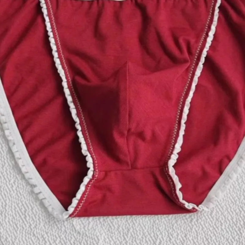 Lace Trim Man's Red Cotton Brief LGBQT Live Show Dance BF Panty Soft Comfortable Bulge Sissy Sexy Lingerie
Lace Trim Man's Red Cotton Brief LGBQT Live Show Dance BF Panty Soft Comfortable Bulge Sissy Sexy Lingerie