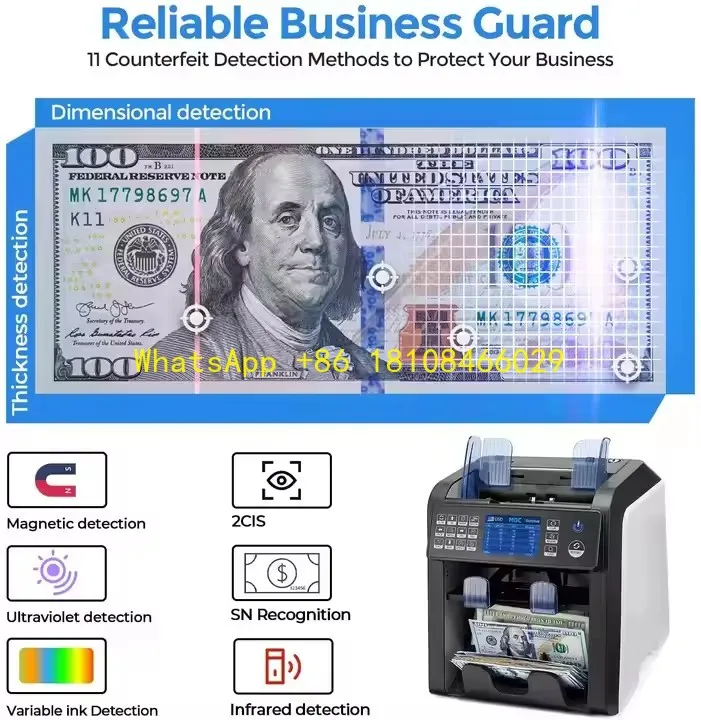 Detector Cash Counting Machine Banknote Money Bill Counter OEM Note AL-950 CIS MG UV IR Counterfit Money
Detector Cash Counting Machine Banknote Money Bill Counter OEM Note AL-950 CIS MG UV IR Counterfit Money