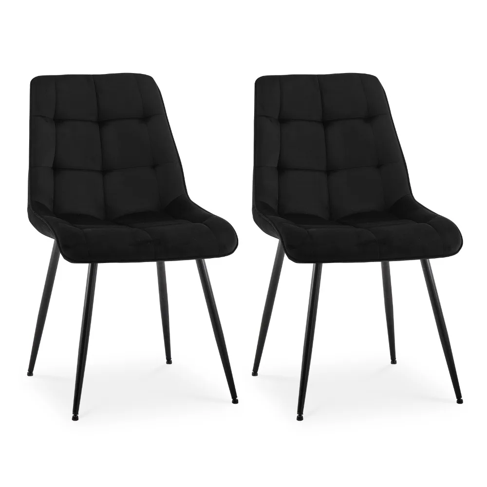 Velvet Dining Chair set of 2, Metal Legs, Adjustable Feet, Black, Dining Chairs
Velvet Dining Chair set of 2, Metal Legs, Adjustable Feet, Black, Dining Chairs