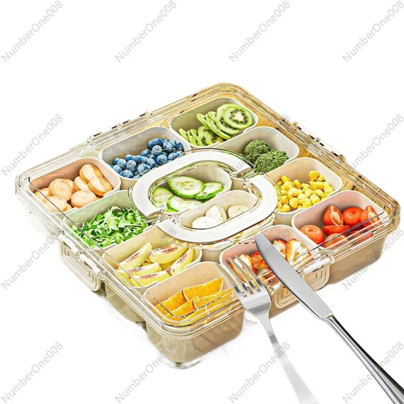 Divided Serving Tray With Lid And Handle - Snackle Box Charcuterie Container For Portable Snack Platters Clear Organizer 
Divided Serving Tray With Lid And Handle - Snackle Box Charcuterie Container For Portable Snack Platters Clear Organizer