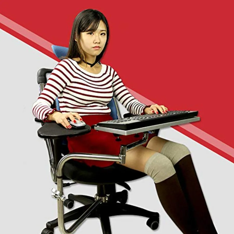 Workstation and gaming keyboard stand with aluminum alloy construction, matte black finish, adjustable clamp for chairs or roun
Workstation and gaming keyboard stand with aluminum alloy construction, matte black finish, adjustable clamp for chairs or roun