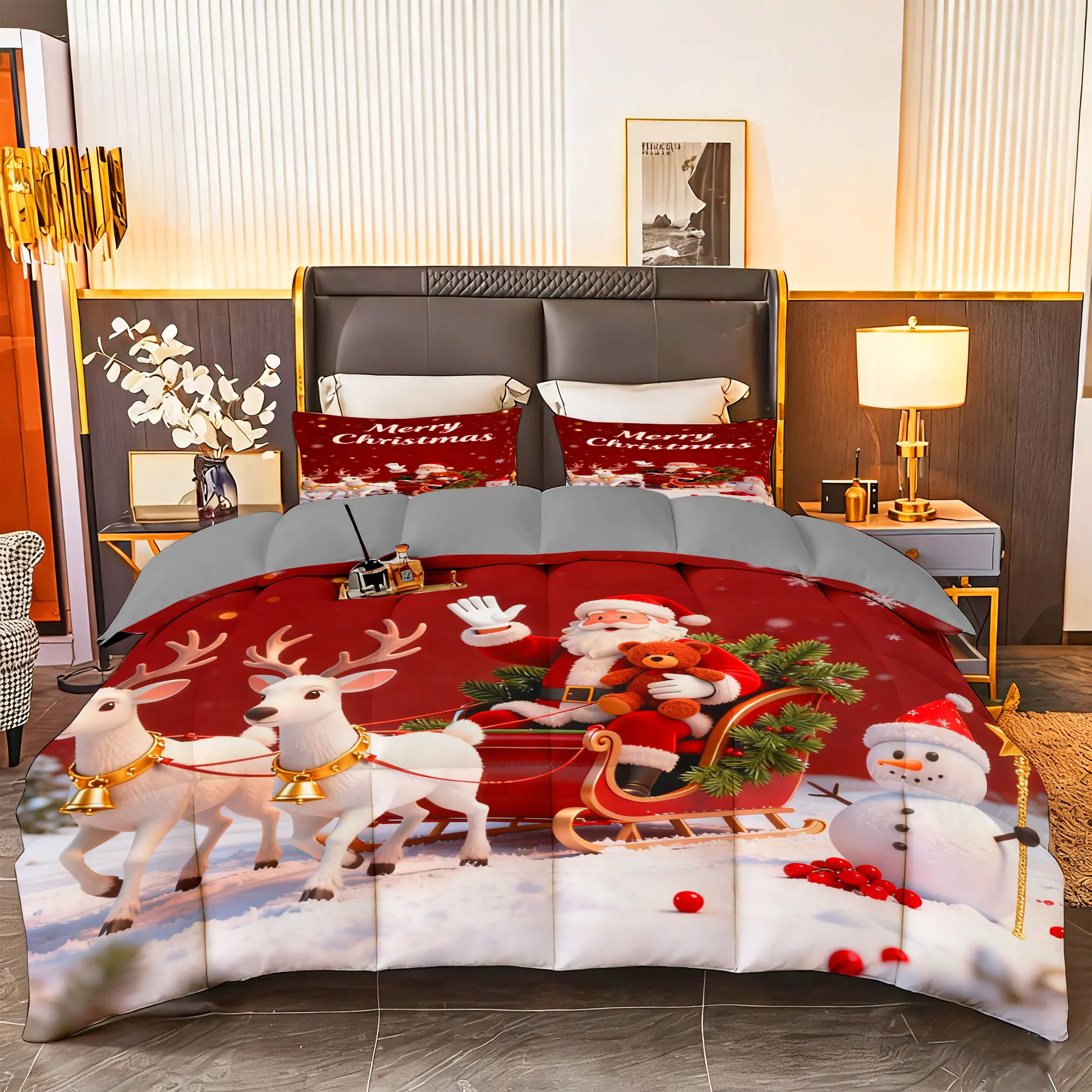 3Pcs Santa Claus Christmas Comforter Bedding Set-1pc Comforter + 2pcs Pillowcases Soft Breathable Microfiber for Home Decor
3Pcs Santa Claus Christmas Comforter Bedding Set-1pc Comforter + 2pcs Pillowcases Soft Breathable Microfiber for Home Decor