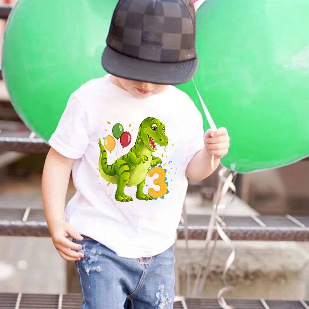 T-rex Dinosaur Birthday T-Shirt ANY AGE White Top Dino Trex Party Tops Cute Dino Boy Girls Birthday Shirts Outfit
T-rex Dinosaur Birthday T-Shirt ANY AGE White Top Dino Trex Party Tops Cute Dino Boy Girls Birthday Shirts Outfit