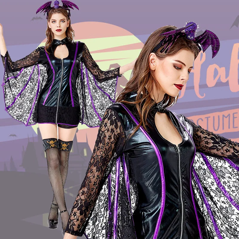 Halloween New Bat Queen Lace Wings Leather Costume Party Performance Clothes Stage Performance Traditional Chinese Costume
Halloween New Bat Queen Lace Wings Leather Costume Party Performance Clothes Stage Performance Traditional Chinese Costume