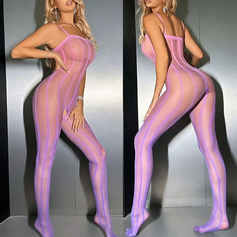 Open Crotch Striped Fishnet Bodystockings Woman Sexy Lingerie Lace Bodysuit Romantic Underwear Erotic Seductive Costume New Set
Open Crotch Striped Fishnet Bodystockings Woman Sexy Lingerie Lace Bodysuit Romantic Underwear Erotic Seductive Costume New Set