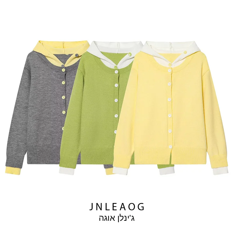 Fashionable Color Block Hat Sweatshirt Knitted Outerwear Fake Two-Piece Polyester Fiber Long Sleeve Ladies Spring New Arrival
Fashionable Color Block Hat Sweatshirt Knitted Outerwear Fake Two-Piece Polyester Fiber Long Sleeve Ladies Spring New Arrival