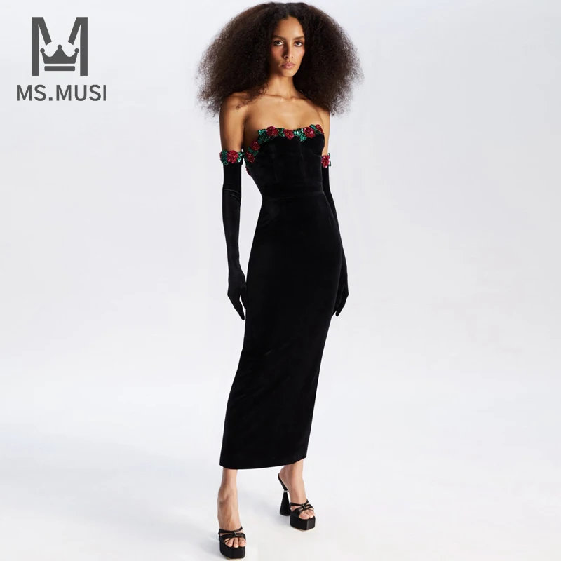 MSMUSI 2024 New Fashion Women Sexy Off The Shoulder Rose Floral Sequins Long Sleeve Bodycon Party Club Event Velvet Midi Dress
MSMUSI 2024 New Fashion Women Sexy Off The Shoulder Rose Floral Sequins Long Sleeve Bodycon Party Club Event Velvet Midi Dress