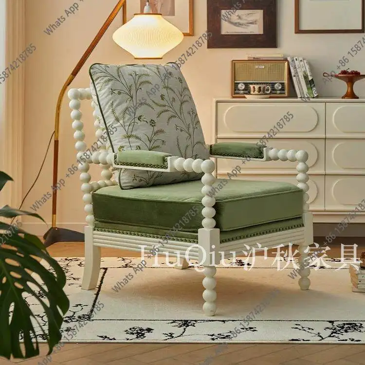 French retro solid wood single sofa chair American living room home balcony designer fashion
French retro solid wood single sofa chair American living room home balcony designer fashion
